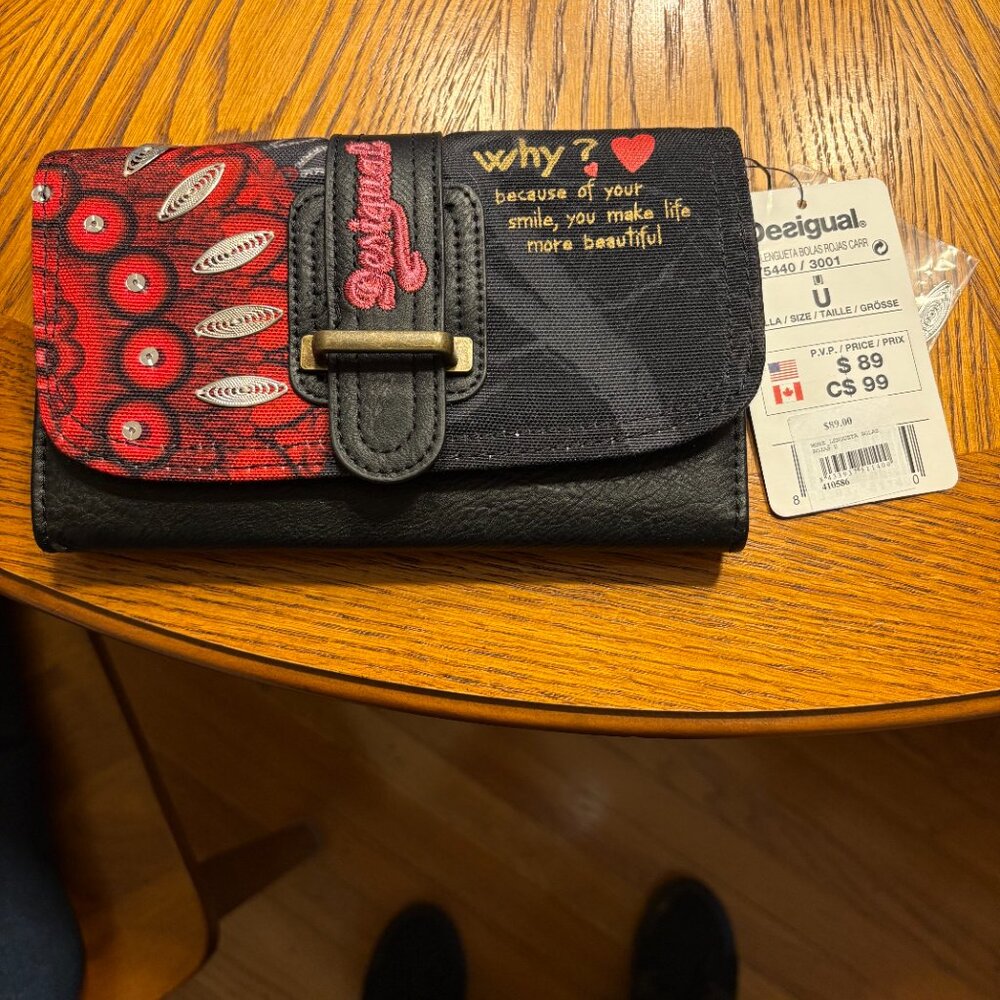 DESIGUAL WALLET "WHY" BRAND NEW